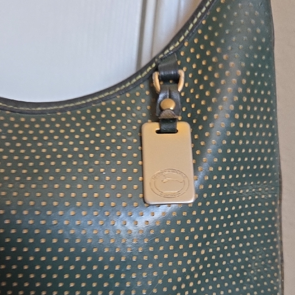 Dooney & Bourke Cabrio Dot Leather Tranquility Green Hobo Shoulder Bag Vintage - Picture 6 of 17